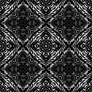 Siyah ve beyaz Seamless etnik Boho modeli. Ikat. Arka plan f