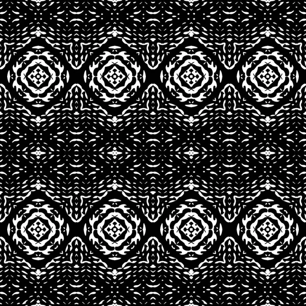 Μαύρο και άσπρο απρόσκοπτη έθνικ μοτίβο Boho. Ikat. Φόντο f — Διανυσματικό Αρχείο