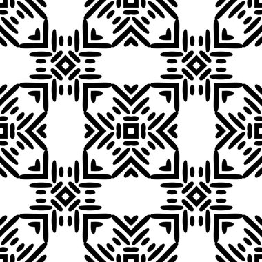 Siyah ve beyaz Dikişsiz etnik desen