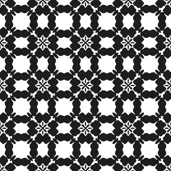 Ornamentale nahtlose florale ethnische Schwarz-Weiß-Muster — Stockvektor