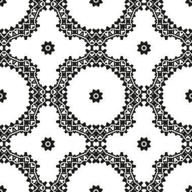 Siyah ve beyaz Dikişsiz etnik desen