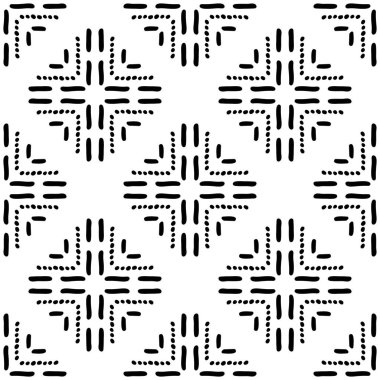 Siyah ve beyaz Dikişsiz etnik desen. Kabile