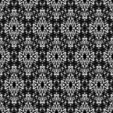 Siyah ve beyaz Seamless etnik Boho modeli. Ikat. Arka plan f