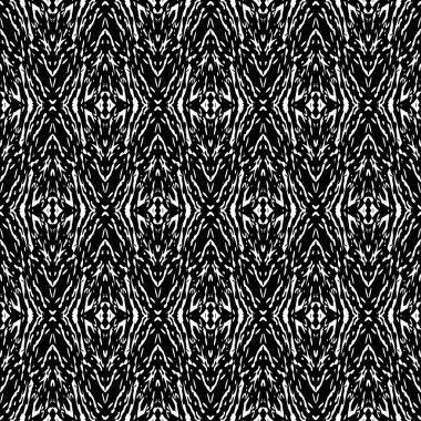 Siyah ve beyaz Seamless etnik Boho modeli. Ikat. Arka plan f