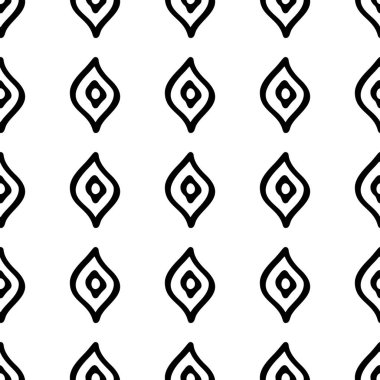 Siyah ve beyaz Dikişsiz etnik desen. Kabile