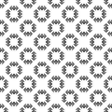 Siyah ve beyaz Dikişsiz etnik desen. Kabile