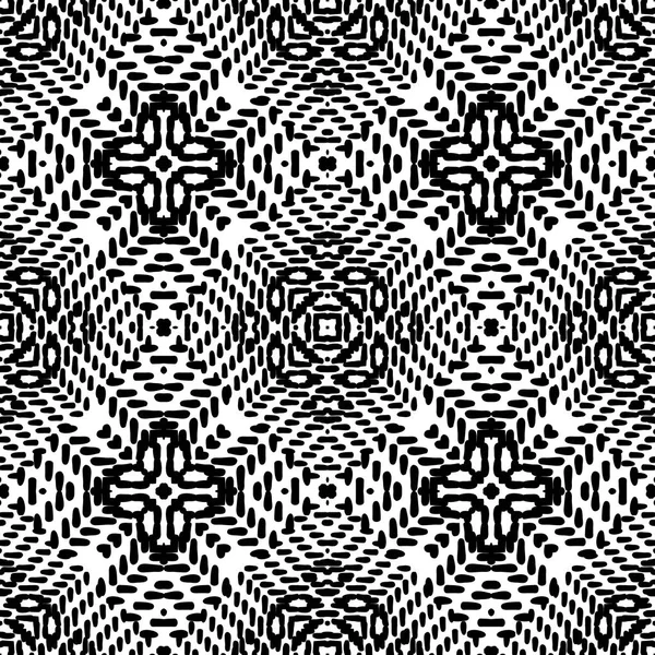 Patrón étnico transparente en blanco y negro. Tribal — Vector de stock