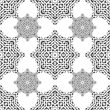 Siyah ve beyaz Dikişsiz etnik desen. Kabile