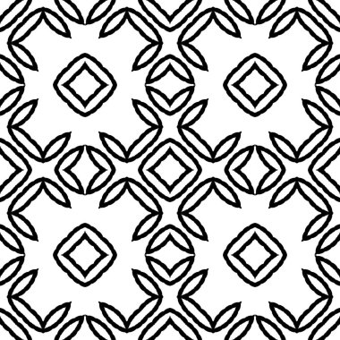 Siyah ve beyaz Dikişsiz etnik desen. Kabile