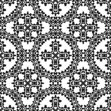 Siyah ve beyaz Dikişsiz etnik desen