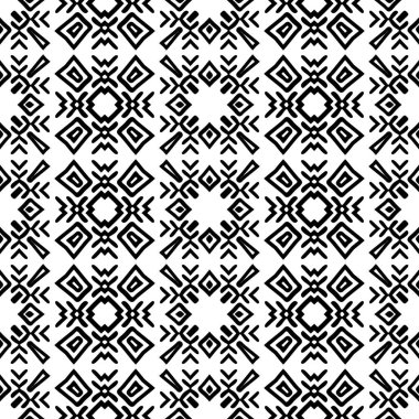 Siyah ve beyaz Dikişsiz etnik desen. Kabile