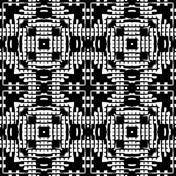 Black and White Seamless Ethnic Pattern. Tribal — Stock Vector