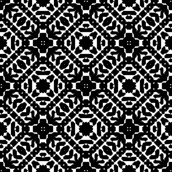 Patrón étnico transparente en blanco y negro. Tribal — Vector de stock