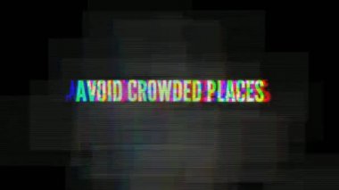 Coronavirüs hastalığından alıntılar. Dünyanın her yerindeki insanlar için kelimeler ve mesajlar. Yeni kaliteli klasik hareket dinamik animasyon arkaplan renkli video görüntüleri neon tarzı