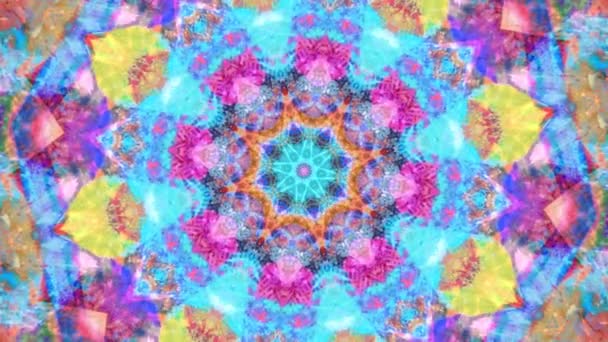 Schöne Original Art Therapie Bewegt Mandala Nahtlose Schleifenpsychotherapie Geometrische Muster — Stockvideo