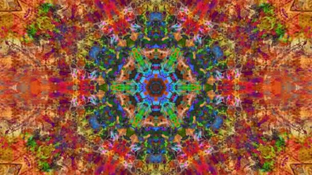 Schöne Original Art Therapie Bewegt Mandala Nahtlose Schleifenpsychotherapie Geometrische Muster — Stockvideo