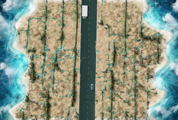 The road along the coastline — Stock Photo, Image