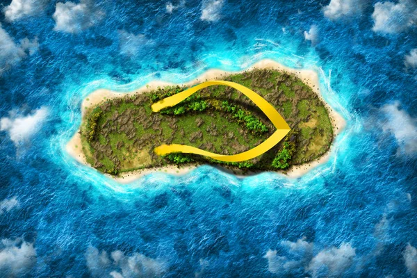 Het eiland in de vorm van een slipper — Stockfoto