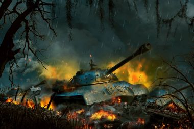 Üç tank Swampland içinde hareket