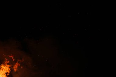 Siyah arkaplanda alevler