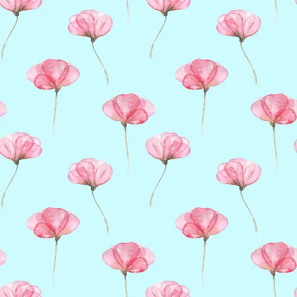 Απρόσκοπτη floral μοτίβο με τα ροζ λουλούδια διαγωνισμού — Φωτογραφία Αρχείου