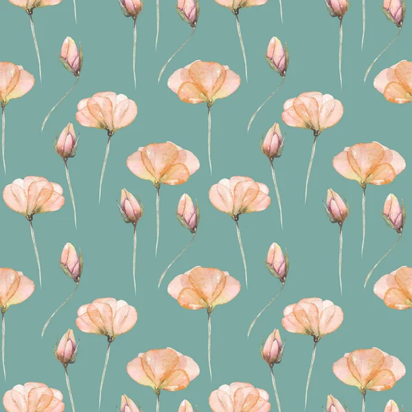 Seamless floral pattern with pink tender flowers — Stock Photo, Image