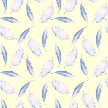 Suluboya mavi ile sorunsuz çiçek desenli bırakır