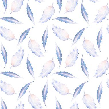 Suluboya mavi ile sorunsuz çiçek desenli bırakır