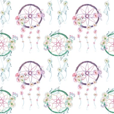 Çiçek dreamcatchers ile Seamless Modeli