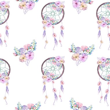 Çiçek dreamcatchers ile Seamless Modeli