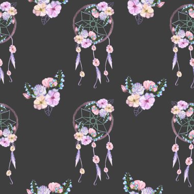 Çiçek dreamcatchers ile Seamless Modeli