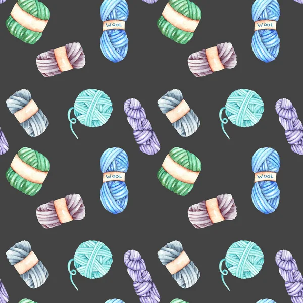 수채화 뜨개질 원사로 완벽 한 패턴 — 스톡 사진