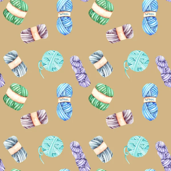 수채화 뜨개질 원사로 완벽 한 패턴 — 스톡 사진