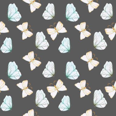 Suluboya ihale kelebekler ile Seamless Modeli