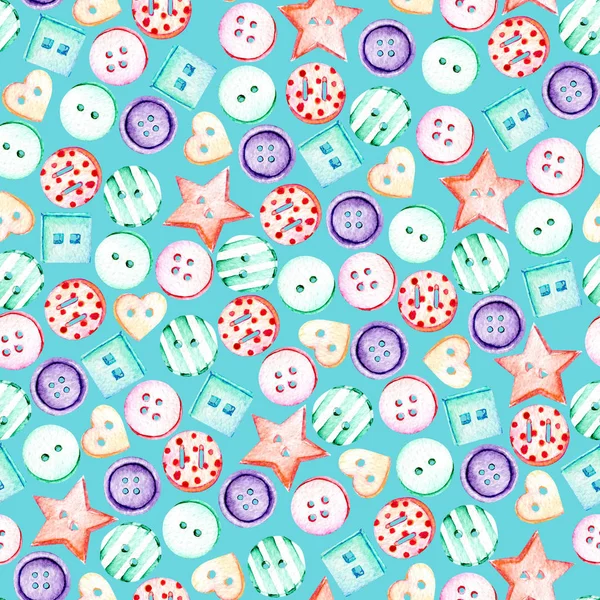 수채화 색 버튼 완벽 한 패턴 — 스톡 사진