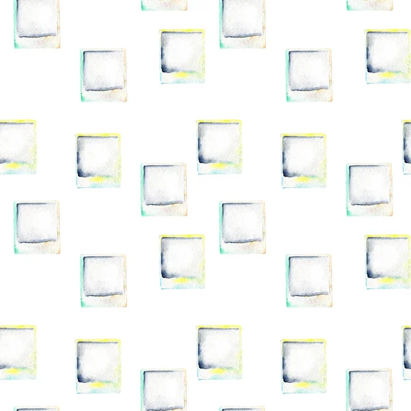Nahtloses Muster mit Aquarell-Polaroid-Schnappschüssen — Stockfoto