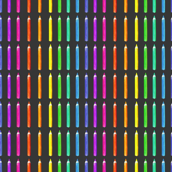 水彩カラー ペンシルをもつシームレスなパターン — ストック写真