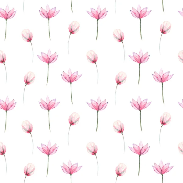 Motif floral sans couture avec des fleurs tendres roses — Photo