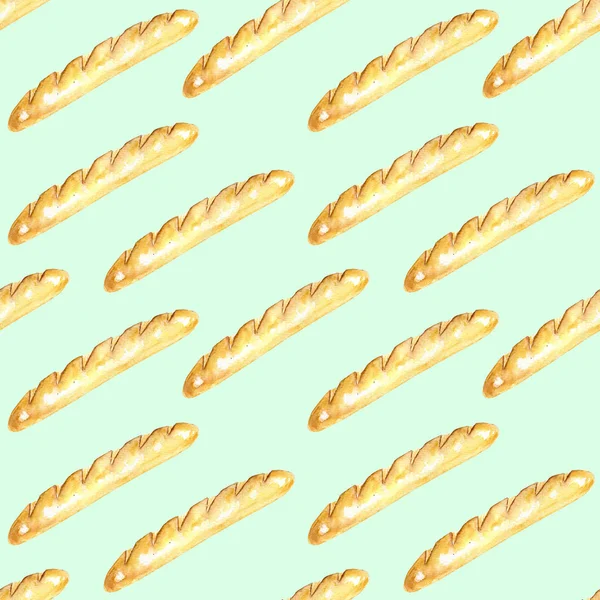 Naadloze patroon met Frans stokbrood — Stockfoto