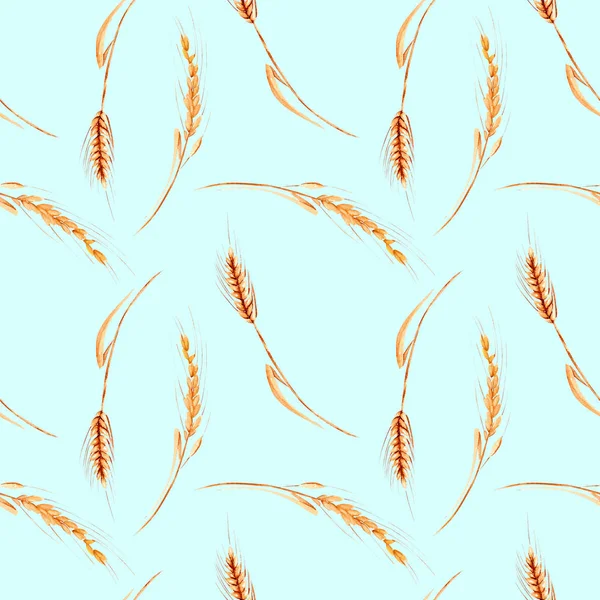 Bezszwowy wzór z kolcami pszenicy — Zdjęcie stockowe