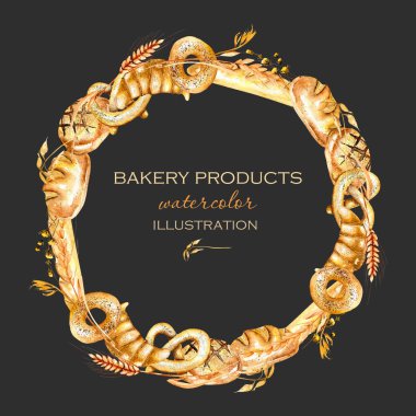 Çelenk, Unlu Mamüller (simit, somun, Fransız baget ile daire çerçeve kenarlığı)