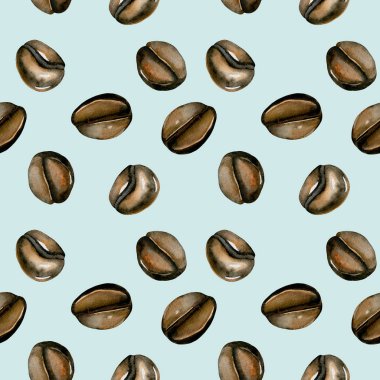 Suluboya kahve çekirdekleri ile Seamless Modeli