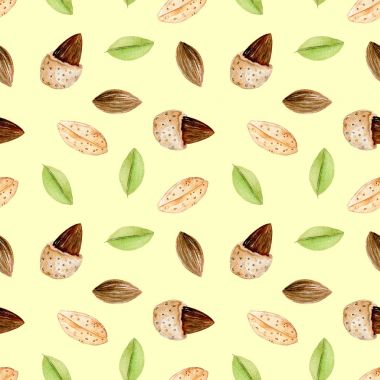 Suluboya badem elemanları ile Seamless Modeli