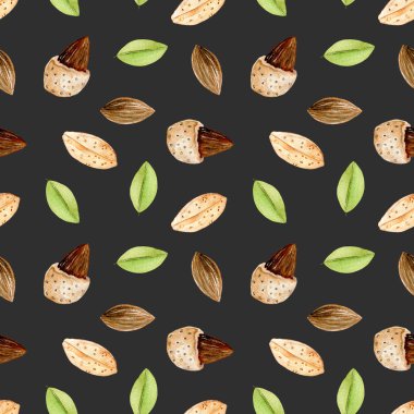 Suluboya badem elemanları ile Seamless Modeli