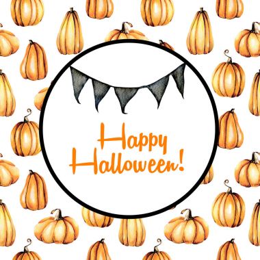 Kart şablonu, suluboya kabaklar arka plan karede daire