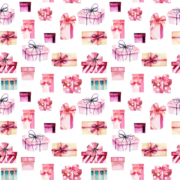 Sulu boya pembe hediye kutuları ile Seamless Modeli