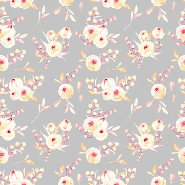 Pembe suluboya çiçek posies ile sorunsuz çiçek desenli