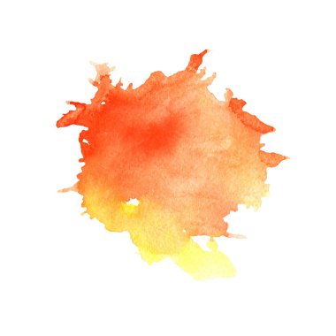 Lekesi ile suluboya kırmızı ve sarı leke