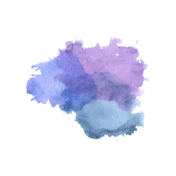 Watercolor purple and blue stain with blots — Stock Photo, Image