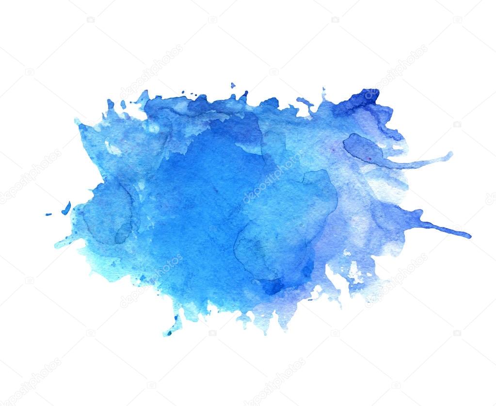 Watercolor blue stain with blots